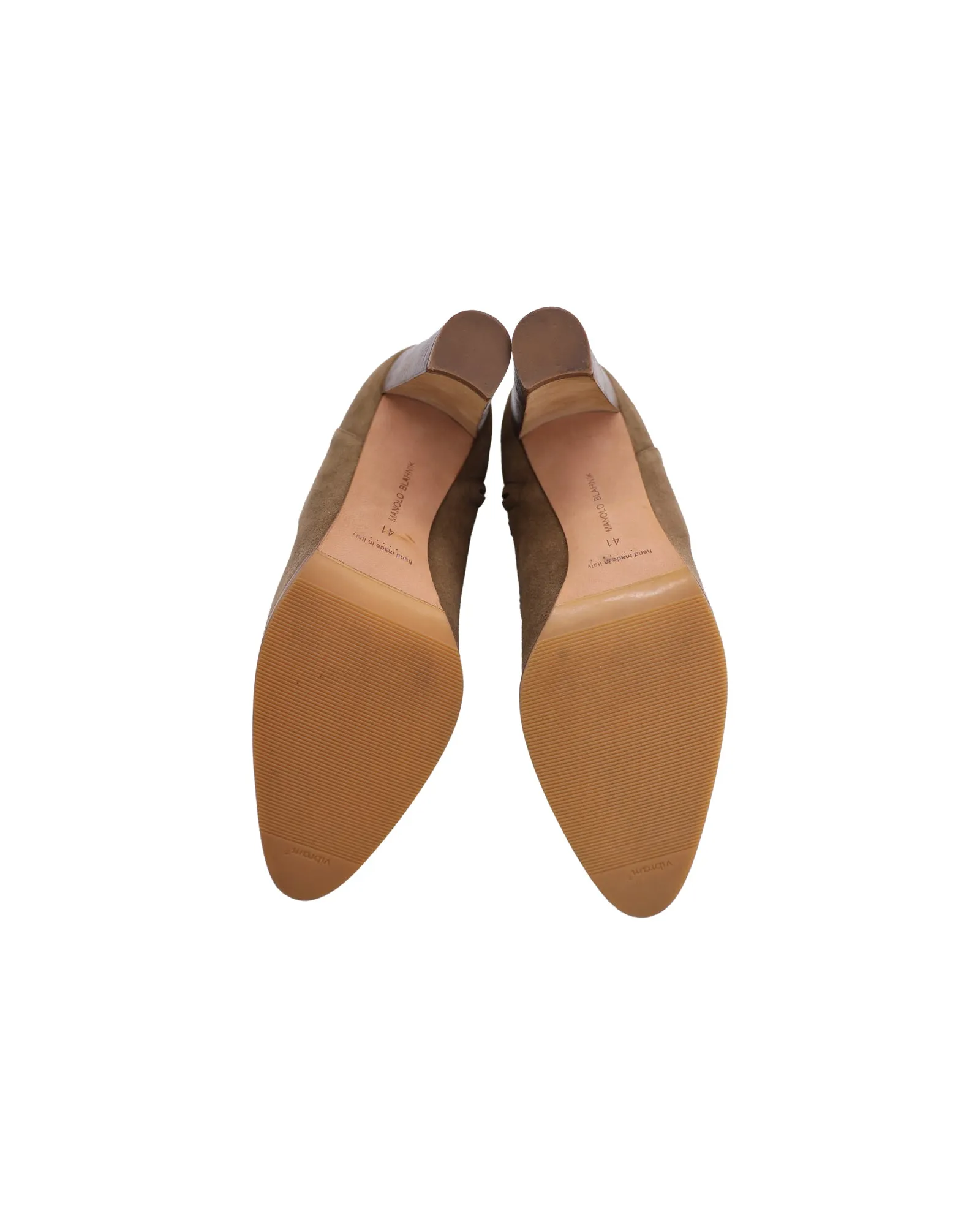 Manolo Blahnik Brusta Low-Cut Ankle Boots in Brown Suede Shoes_Manolo-Blahnik