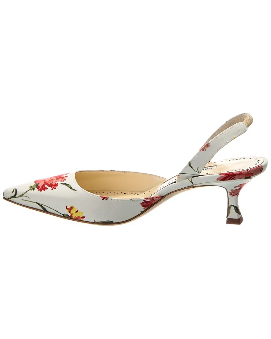 Manolo Blahnik Carolyne 50 Canvas Slingback Pump Shoes_Manolo-Blahnik