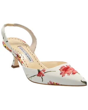 Manolo Blahnik Carolyne 50 Canvas Slingback Pump Shoes_Manolo-Blahnik