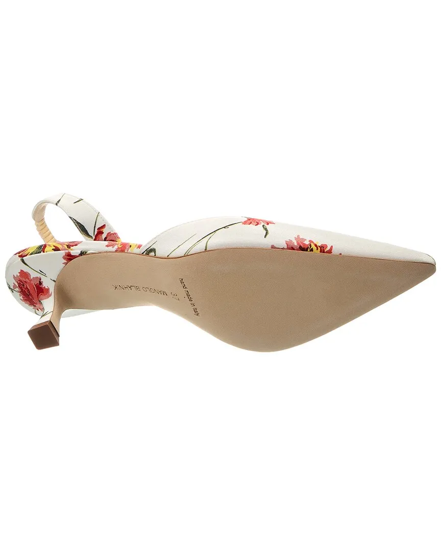 Manolo Blahnik Carolyne 50 Canvas Slingback Pump Shoes_Manolo-Blahnik