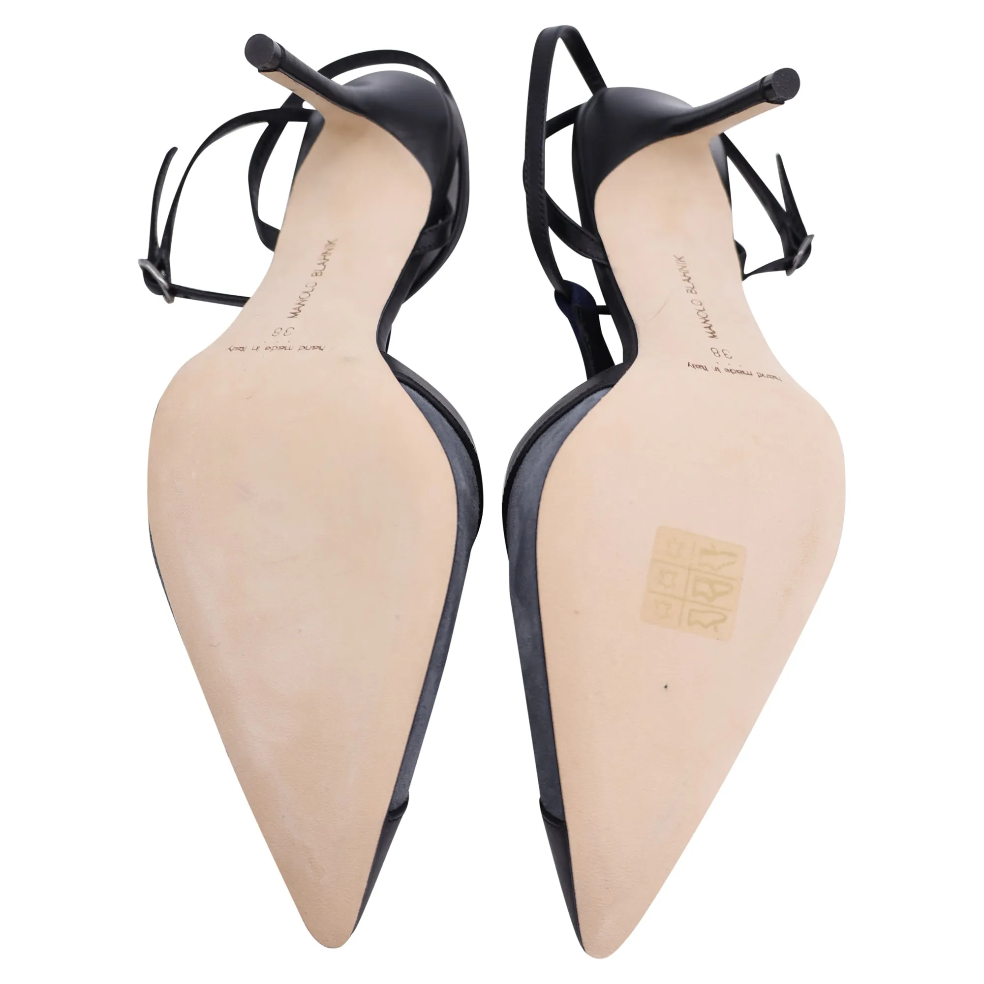 Manolo Blahnik Catillo Color-Block Sling Back Pumps in Grey and Blue Suede Shoes_Manolo-Blahnik