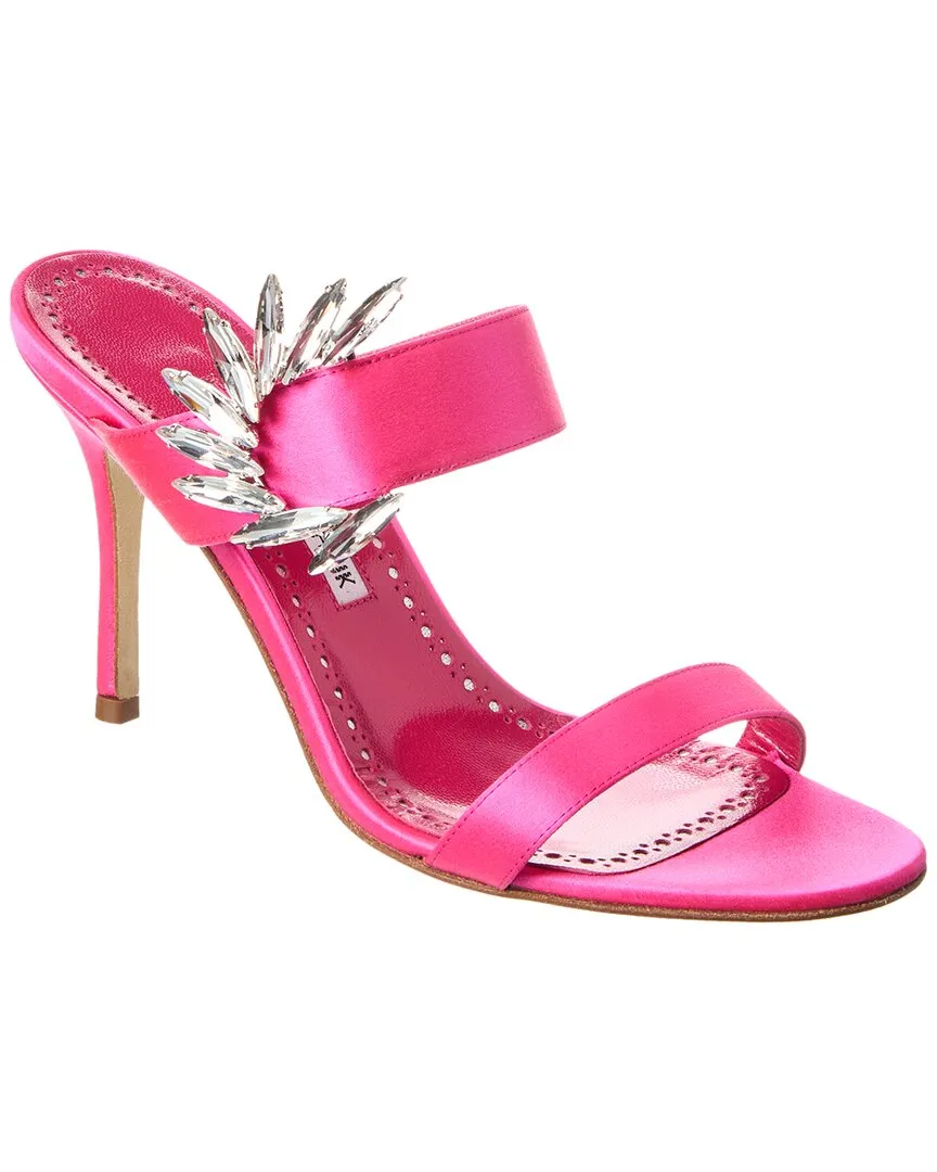 Manolo Blahnik Chivela 90 Satin Sandal Shoes_Manolo-Blahnik