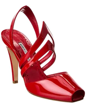 Manolo Blahnik Develi 105 Patent Slingback Sandal Shoes_Manolo-Blahnik