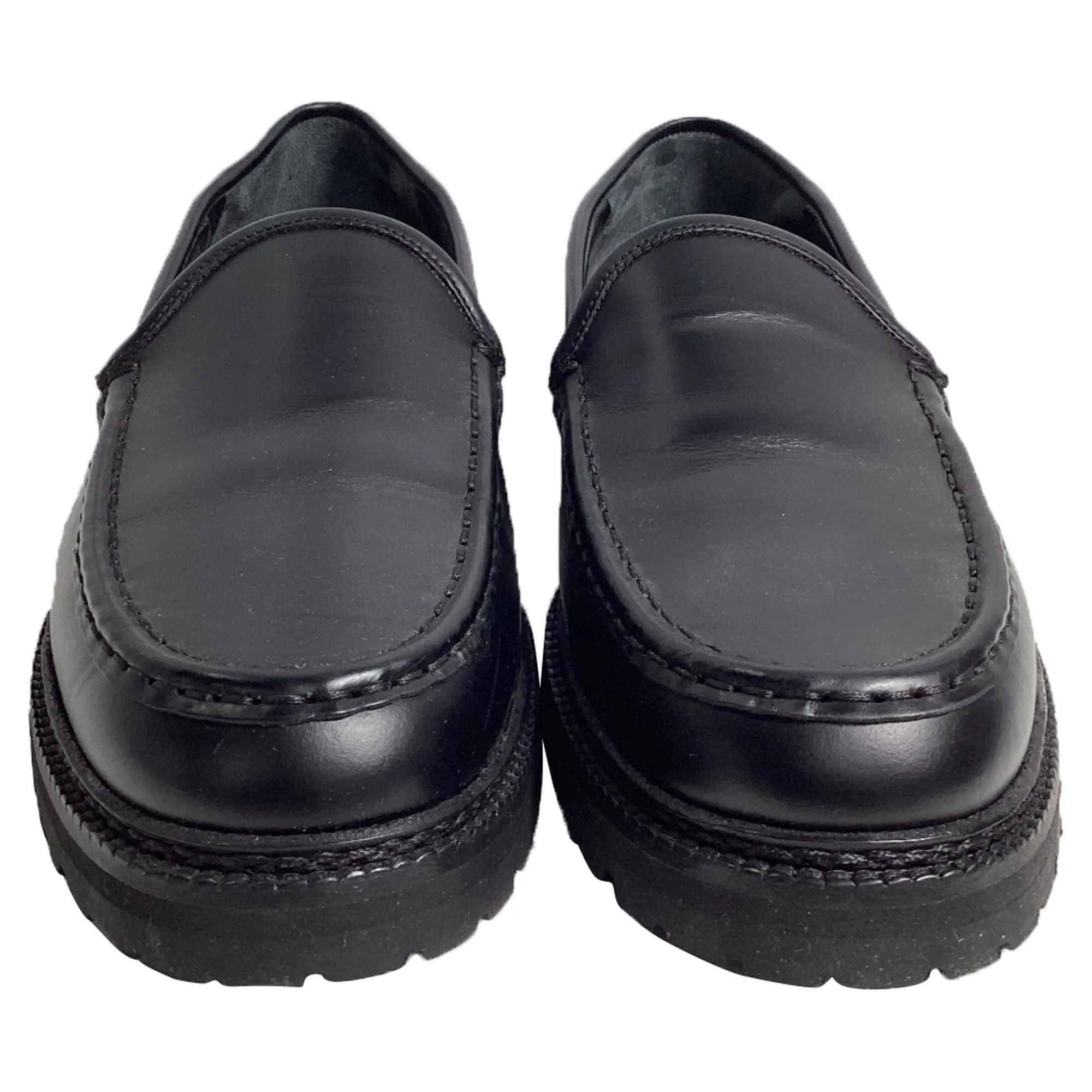 Manolo Blahnik Dineralo Slip-On Loafers in Black Calf Leather Shoes_Manolo-Blahnik