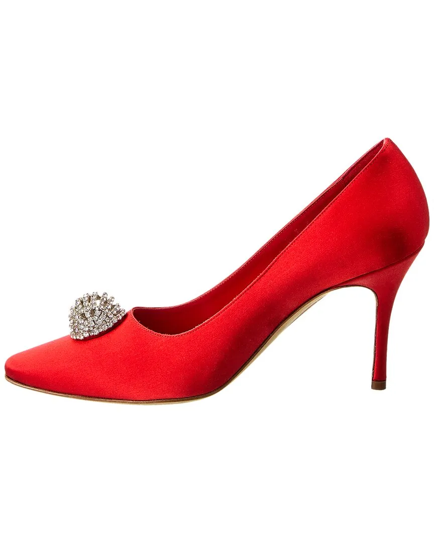 Manolo Blahnik Elbolita 90 Satin Pump Shoes_Manolo-Blahnik