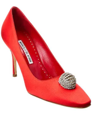 Manolo Blahnik Elbolita 90 Satin Pump Shoes_Manolo-Blahnik