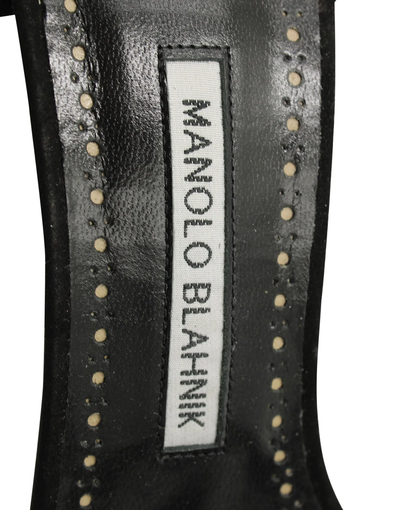 Manolo Blahnik Embellished Strappy Sandals in Black Leather Shoes_Manolo-Blahnik