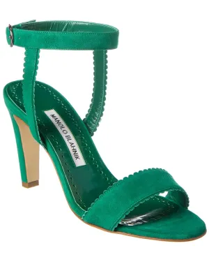 Manolo Blahnik Emirena 90 Suede Sandal Shoes_Manolo-Blahnik