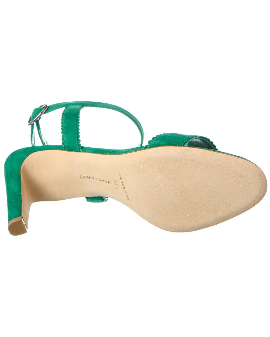 Manolo Blahnik Emirena 90 Suede Sandal Shoes_Manolo-Blahnik