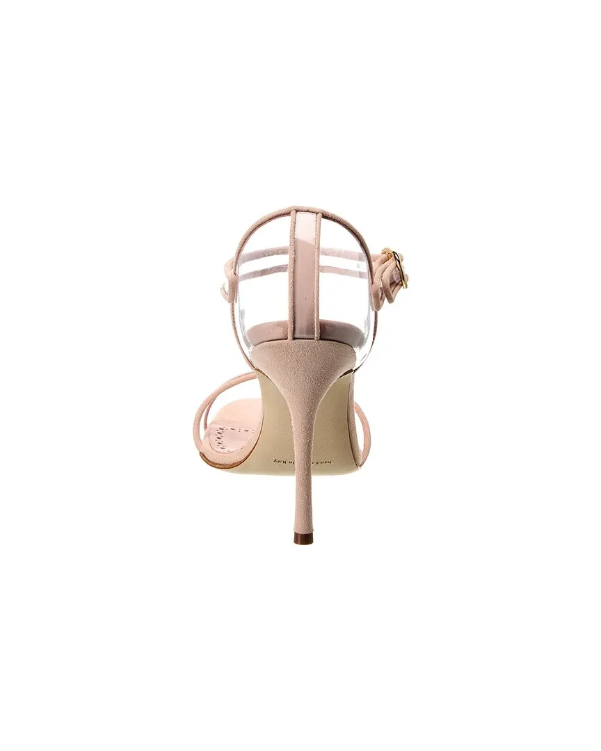 Manolo Blahnik Fersen 105 Suede & Vinyl Sandal Shoes_Manolo-Blahnik