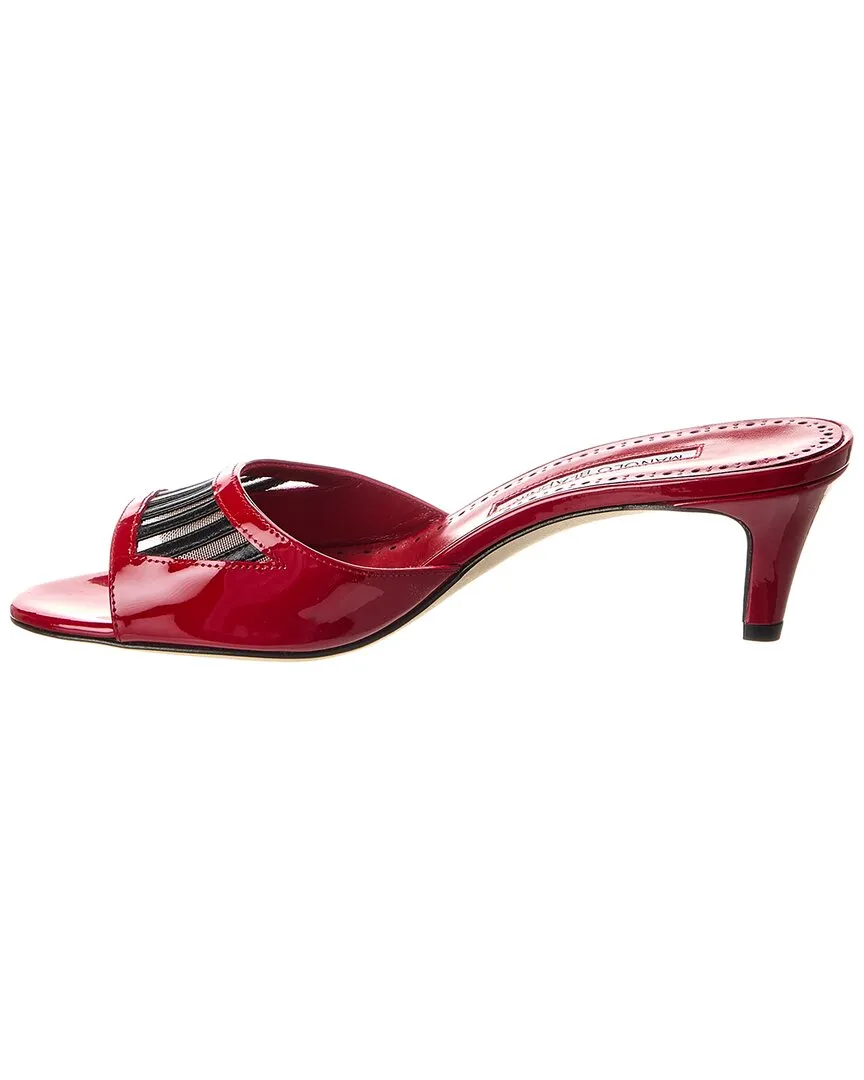 Manolo Blahnik Fifaso 50 Patent & Mesh Sandal Shoes_Manolo-Blahnik