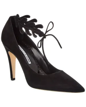 Manolo Blahnik Florettehi 105 Suede Pump Shoes_Manolo-Blahnik