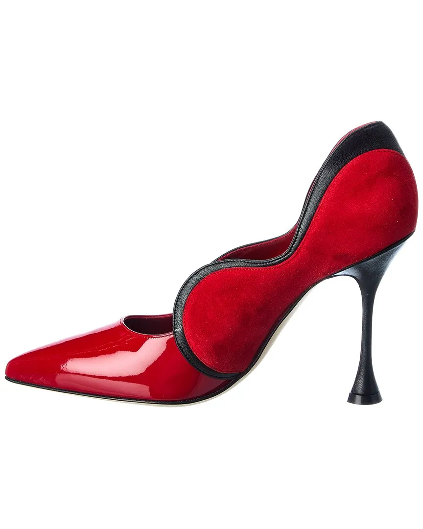 Manolo Blahnik Hamaki 105 Patent & Suede Pump Shoes_Manolo-Blahnik