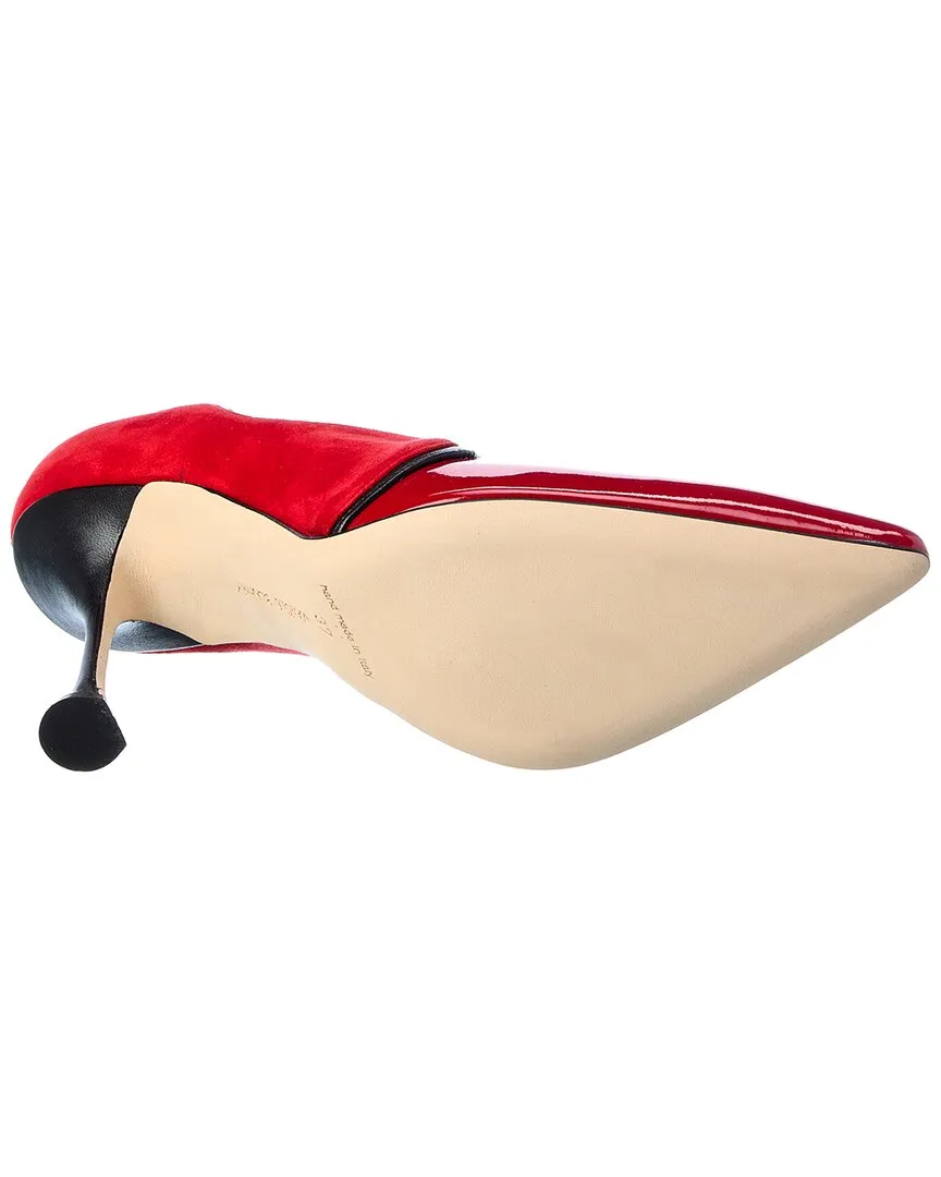 Manolo Blahnik Hamaki 105 Patent & Suede Pump Shoes_Manolo-Blahnik