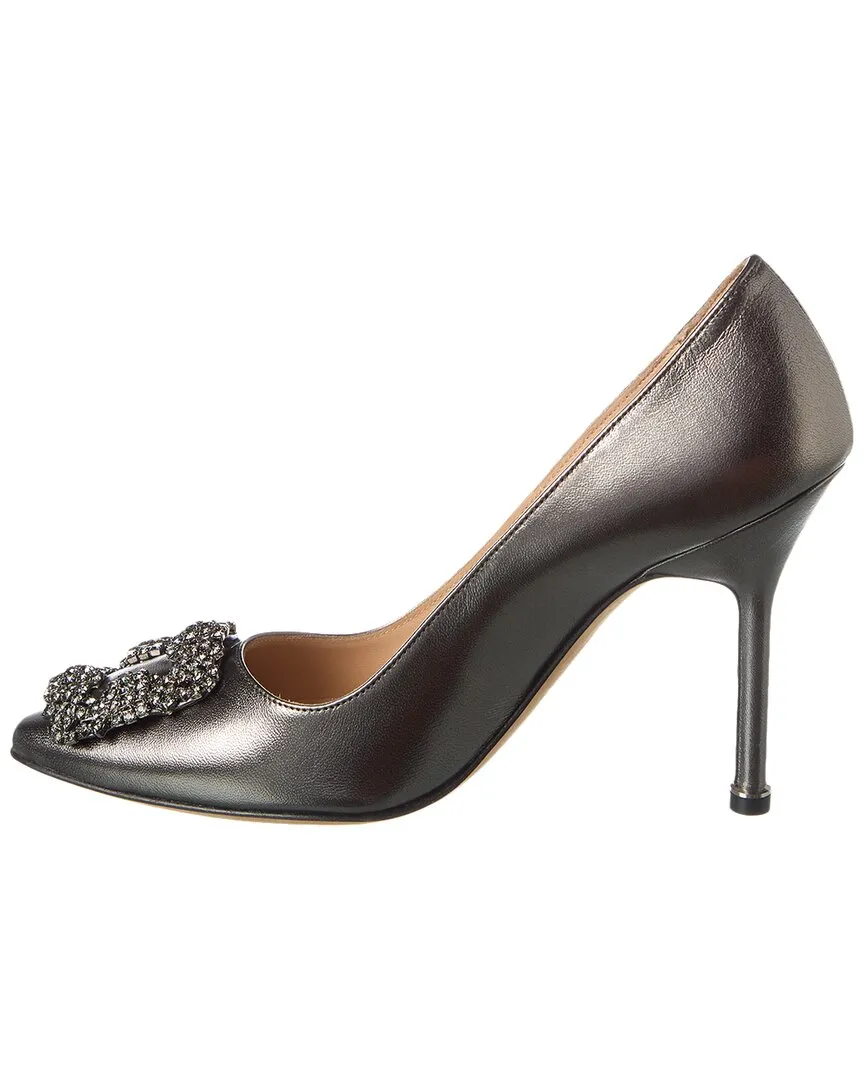 Manolo Blahnik Hangisi 105 Leather Pump Shoes_Manolo-Blahnik