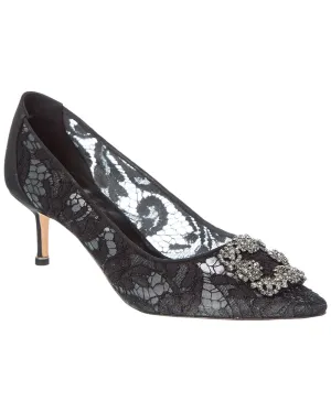 Manolo Blahnik Hangisi 50 Lace & Satin Pump Shoes_Manolo-Blahnik