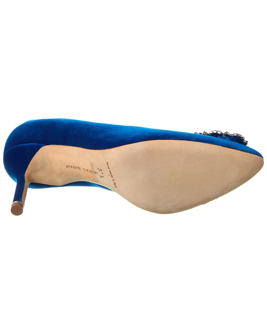 Manolo Blahnik Hangisi 70 Velvet Pump Shoes_Manolo-Blahnik