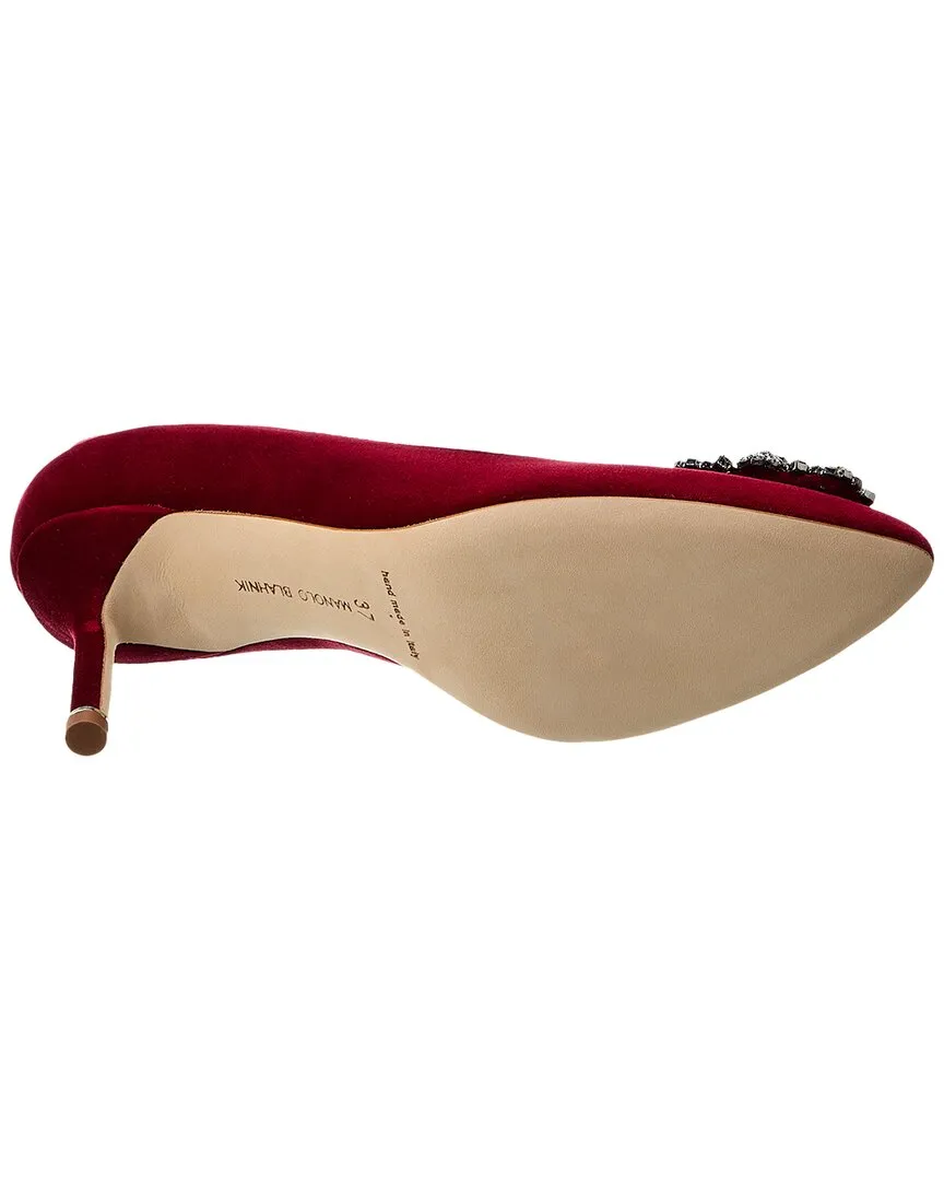 Manolo Blahnik Hangisi 70 Velvet Pump Shoes_Manolo-Blahnik