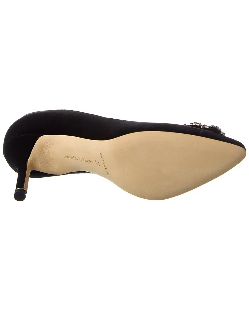Manolo Blahnik Hangisi 70 Velvet Pump Shoes_Manolo-Blahnik