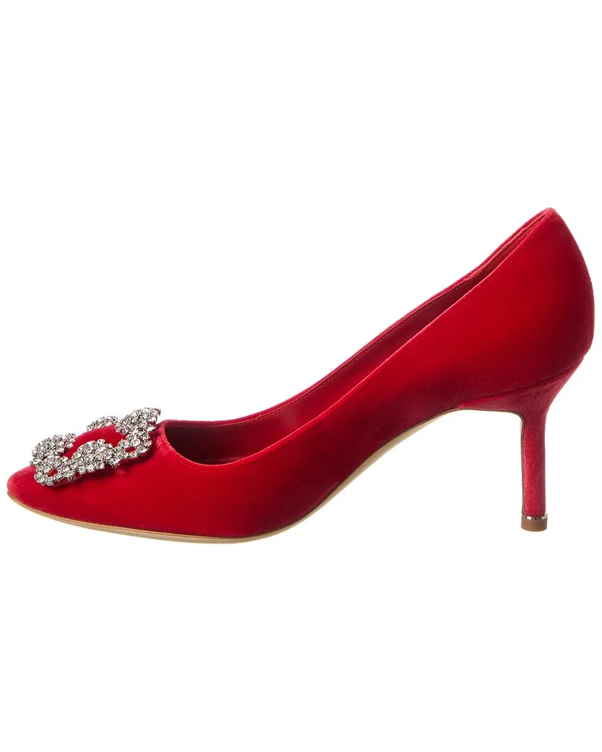 Manolo Blahnik Hangisi 70 Velvet Pump Shoes_Manolo-Blahnik
