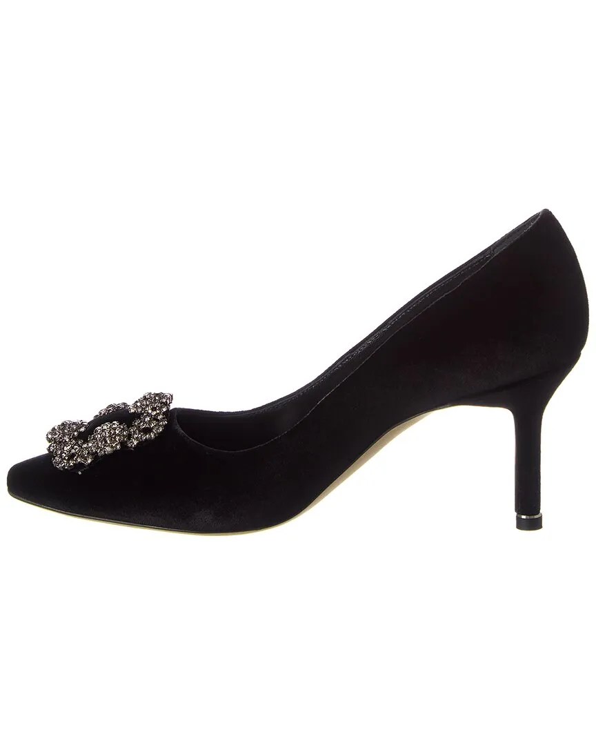 Manolo Blahnik Hangisi 70 Velvet Pump Shoes_Manolo-Blahnik