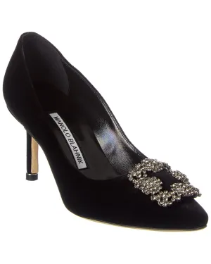 Manolo Blahnik Hangisi 70 Velvet Pump Shoes_Manolo-Blahnik