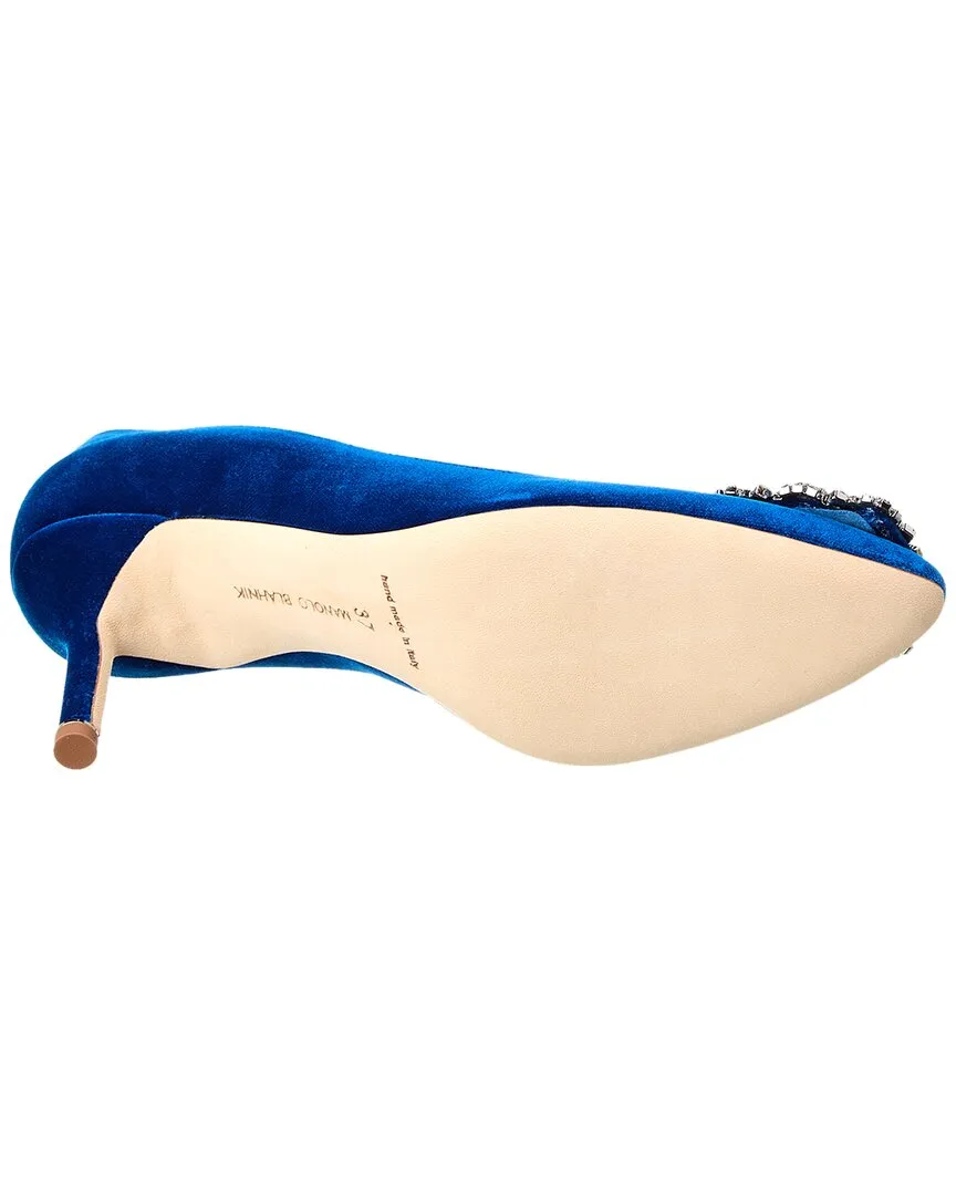 Manolo Blahnik Hangisi 70 Velvet Pump Shoes_Manolo-Blahnik