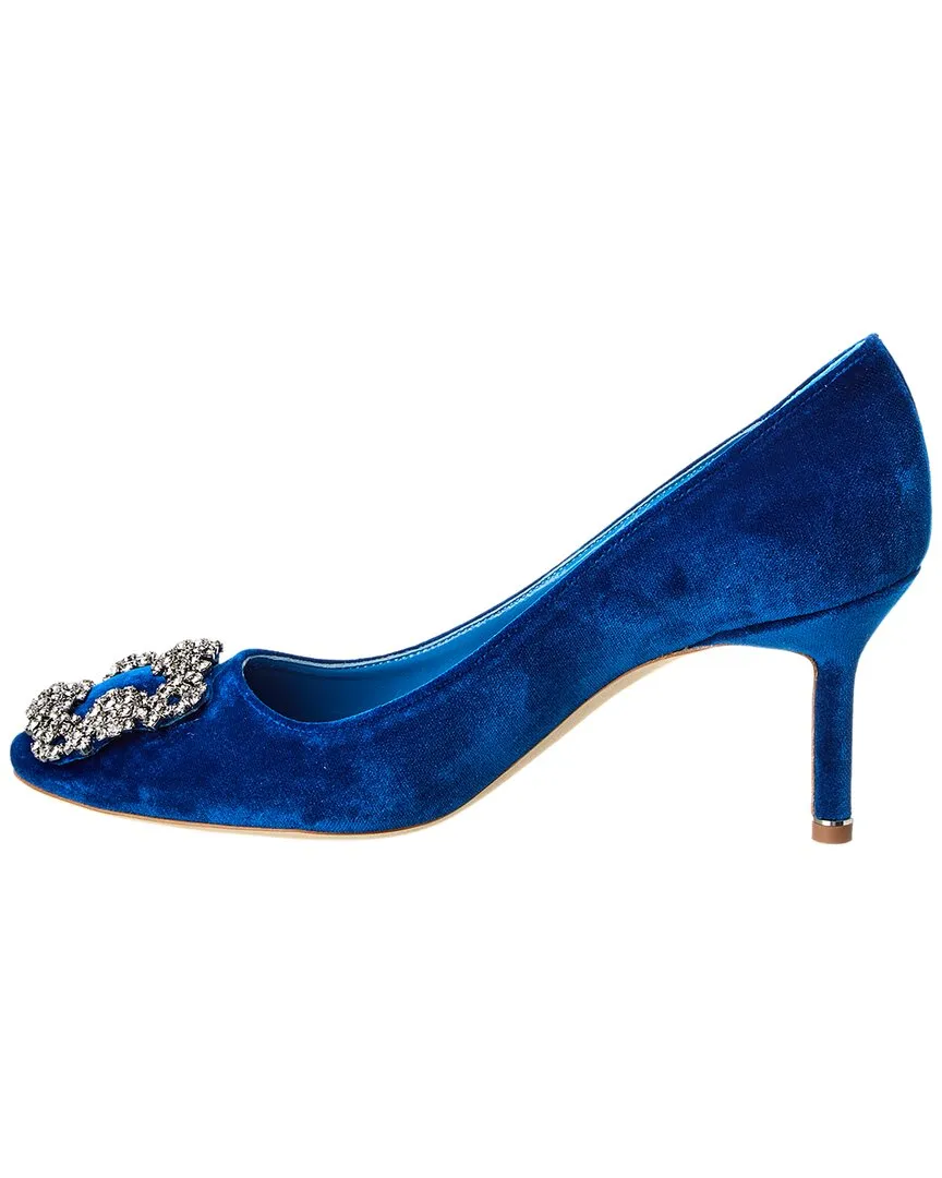 Manolo Blahnik Hangisi 70 Velvet Pump Shoes_Manolo-Blahnik