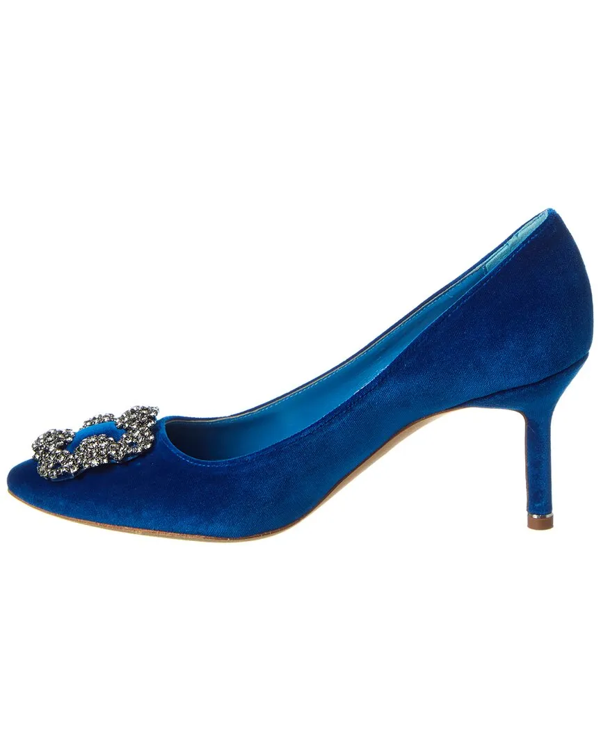 Manolo Blahnik Hangisi 70 Velvet Pump Shoes_Manolo-Blahnik