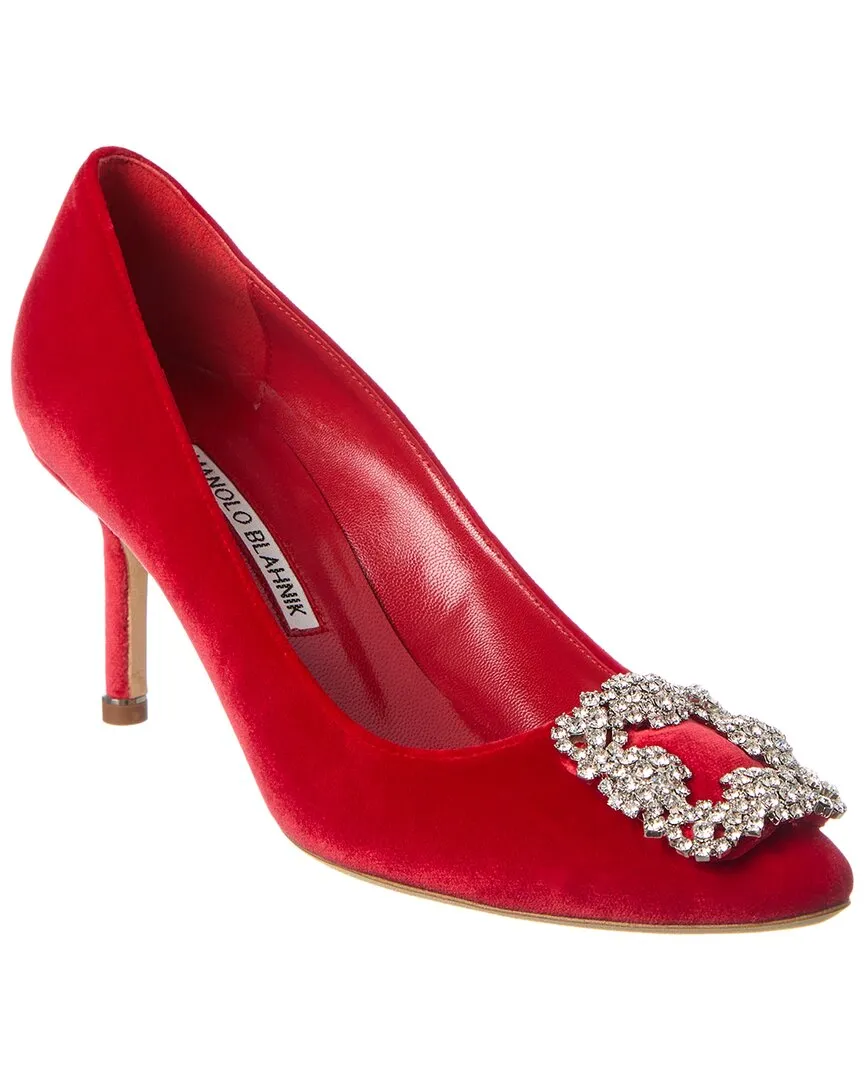 Manolo Blahnik Hangisi 70 Velvet Pump Shoes_Manolo-Blahnik