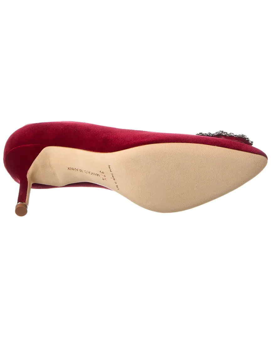 Manolo Blahnik Hangisi 70 Velvet Pump Shoes_Manolo-Blahnik