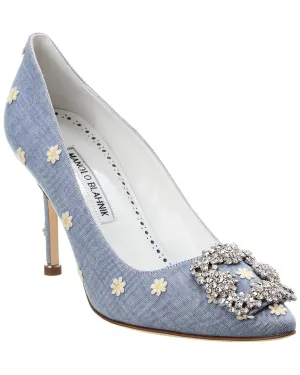 Manolo Blahnik Hangisi 90 Chambray Pump Shoes_Manolo-Blahnik