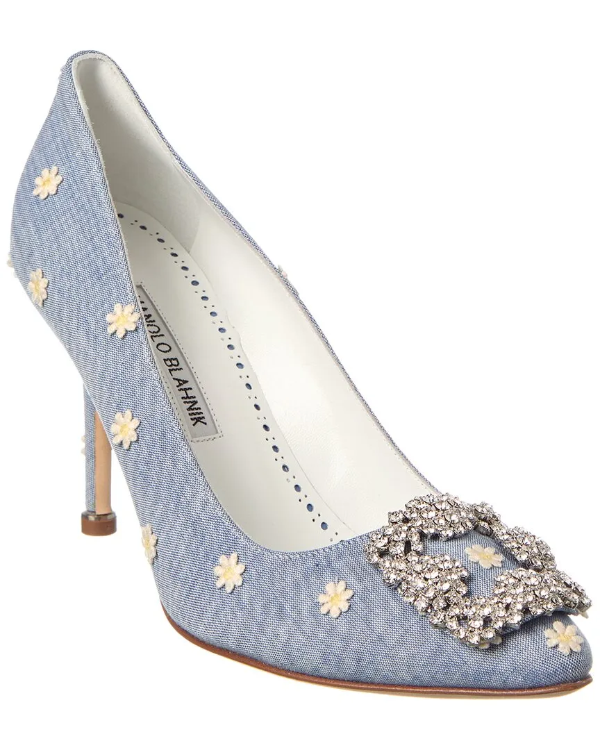 Manolo Blahnik Hangisi 90 Chambray Pump Shoes_Manolo-Blahnik