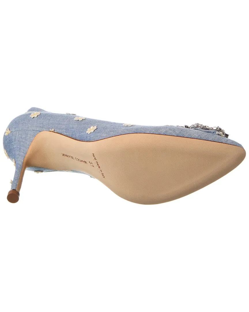 Manolo Blahnik Hangisi 90 Chambray Pump Shoes_Manolo-Blahnik