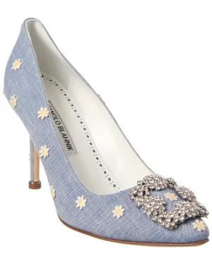Manolo Blahnik Hangisi 90 Chambray Pump Shoes_Manolo-Blahnik