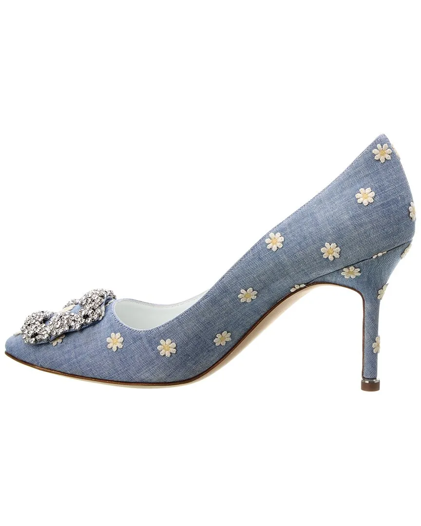 Manolo Blahnik Hangisi 90 Chambray Pump Shoes_Manolo-Blahnik