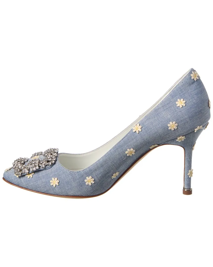 Manolo Blahnik Hangisi 90 Chambray Pump Shoes_Manolo-Blahnik