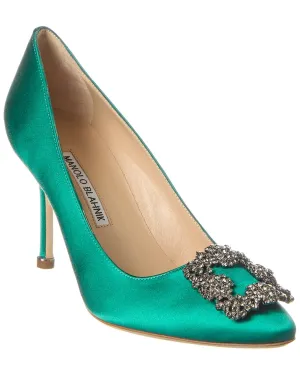 Manolo Blahnik Hangisi 90 Satin Pump Shoes_Manolo-Blahnik