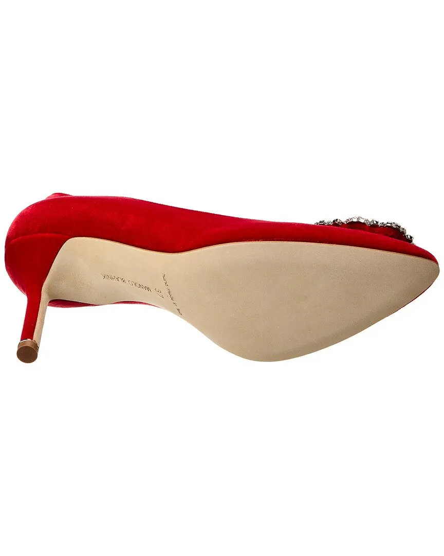 Manolo Blahnik Hangisi 90 Velvet Pump Shoes_Manolo-Blahnik