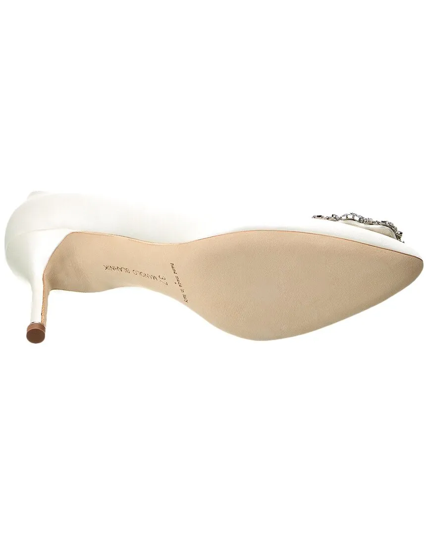 Manolo Blahnik Hangisi Bridal 70 Satin Pump Shoes_Manolo-Blahnik