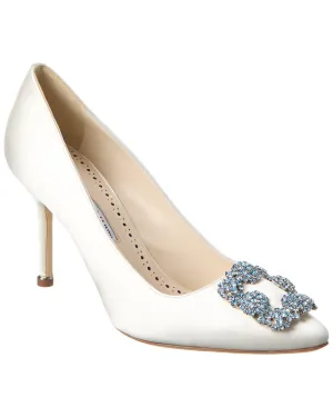 Manolo Blahnik Hangisi Bridal 90 Satin Pump Shoes_Manolo-Blahnik