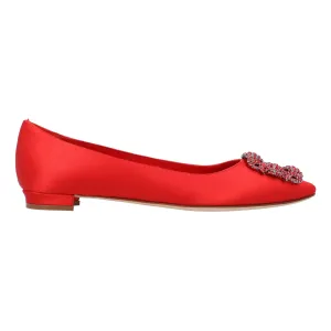 Manolo Blahnik Hangisi Flat Red Shoes_Manolo-Blahnik