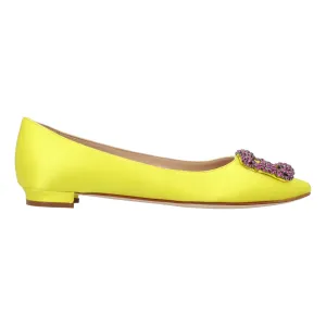 Manolo Blahnik Hangisi Flat Yellow Shoes_Manolo-Blahnik