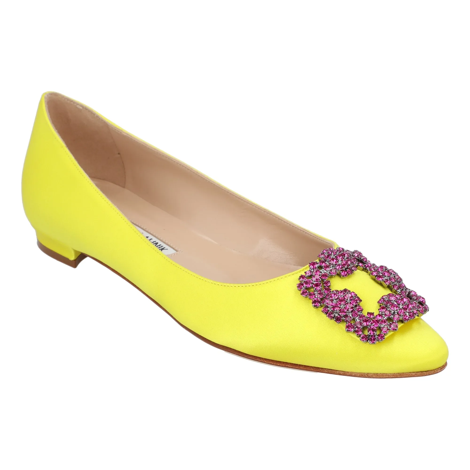 Manolo Blahnik Hangisi Flat Yellow Shoes_Manolo-Blahnik