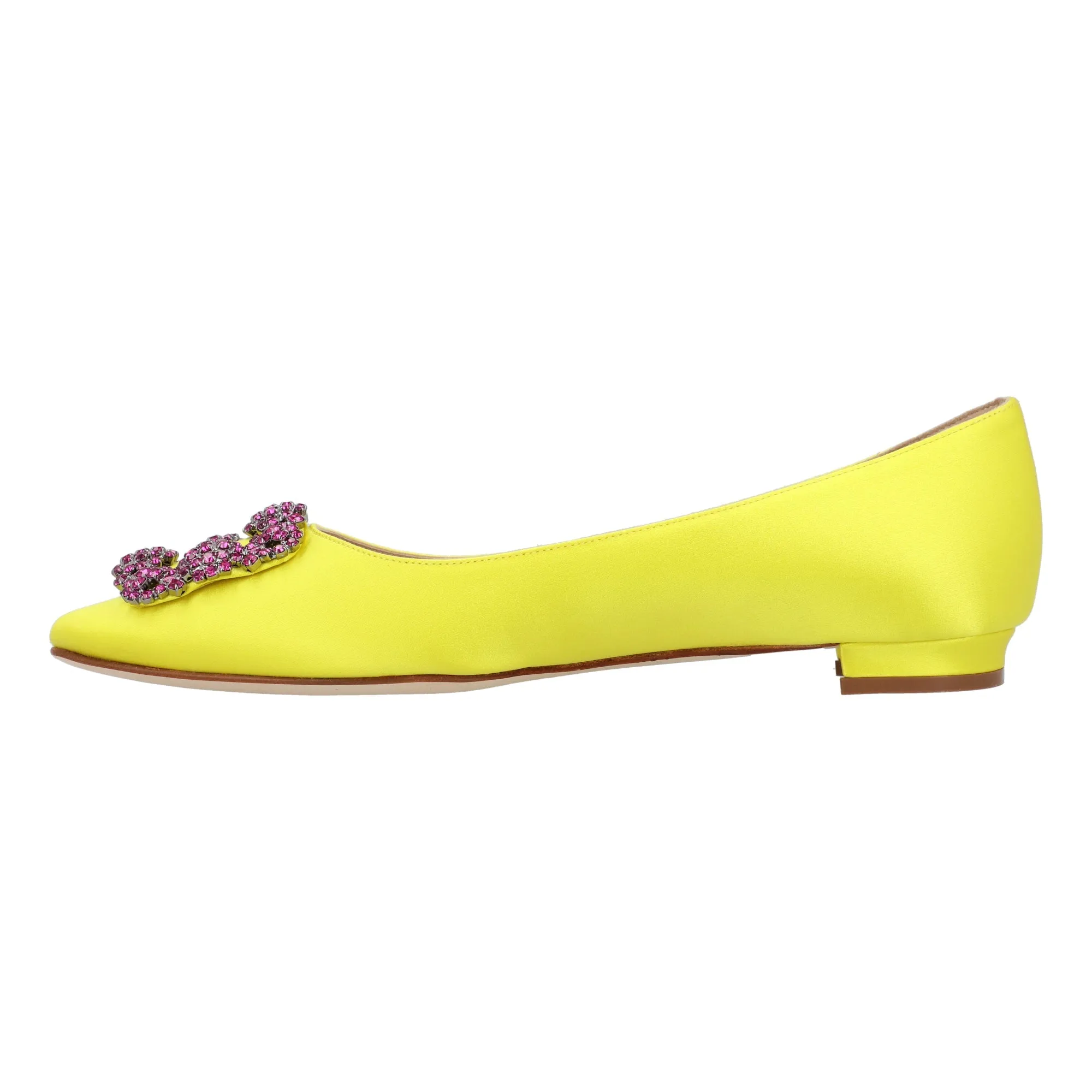 Manolo Blahnik Hangisi Flat Yellow Shoes_Manolo-Blahnik