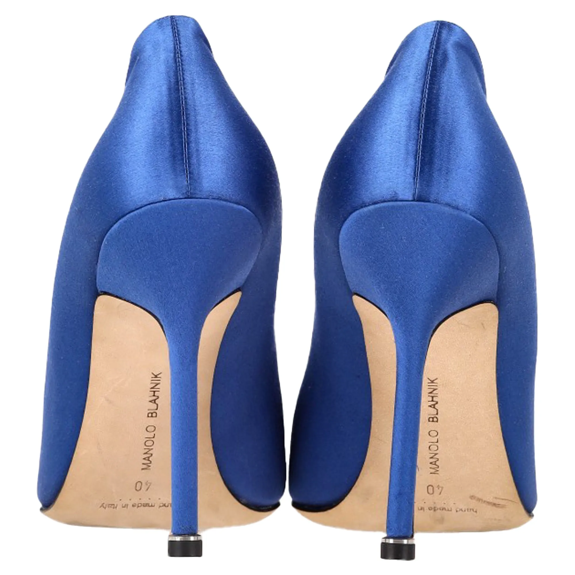 Manolo Blahnik Hangisi Pumps in Blue Satin Shoes_Manolo-Blahnik