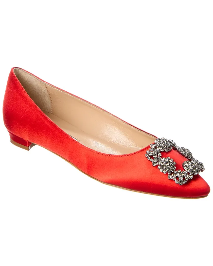 Manolo Blahnik Hangisi Satin Flat Shoes_Manolo-Blahnik
