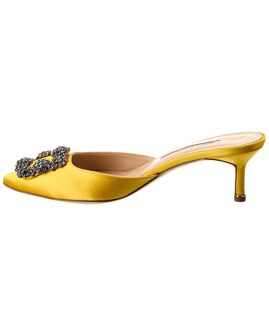 Manolo Blahnik Hangisimu 50 Satin Mule Shoes_Manolo-Blahnik