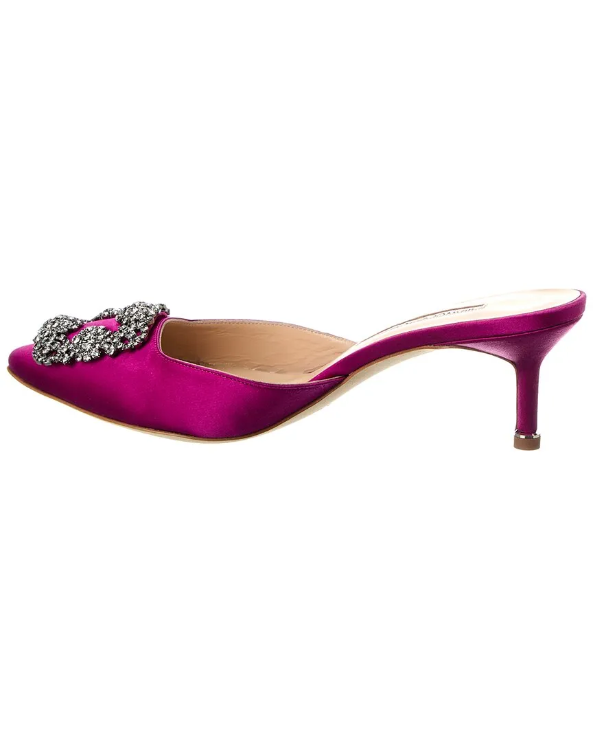 Manolo Blahnik Hangisimu 50 Satin Mule Shoes_Manolo-Blahnik