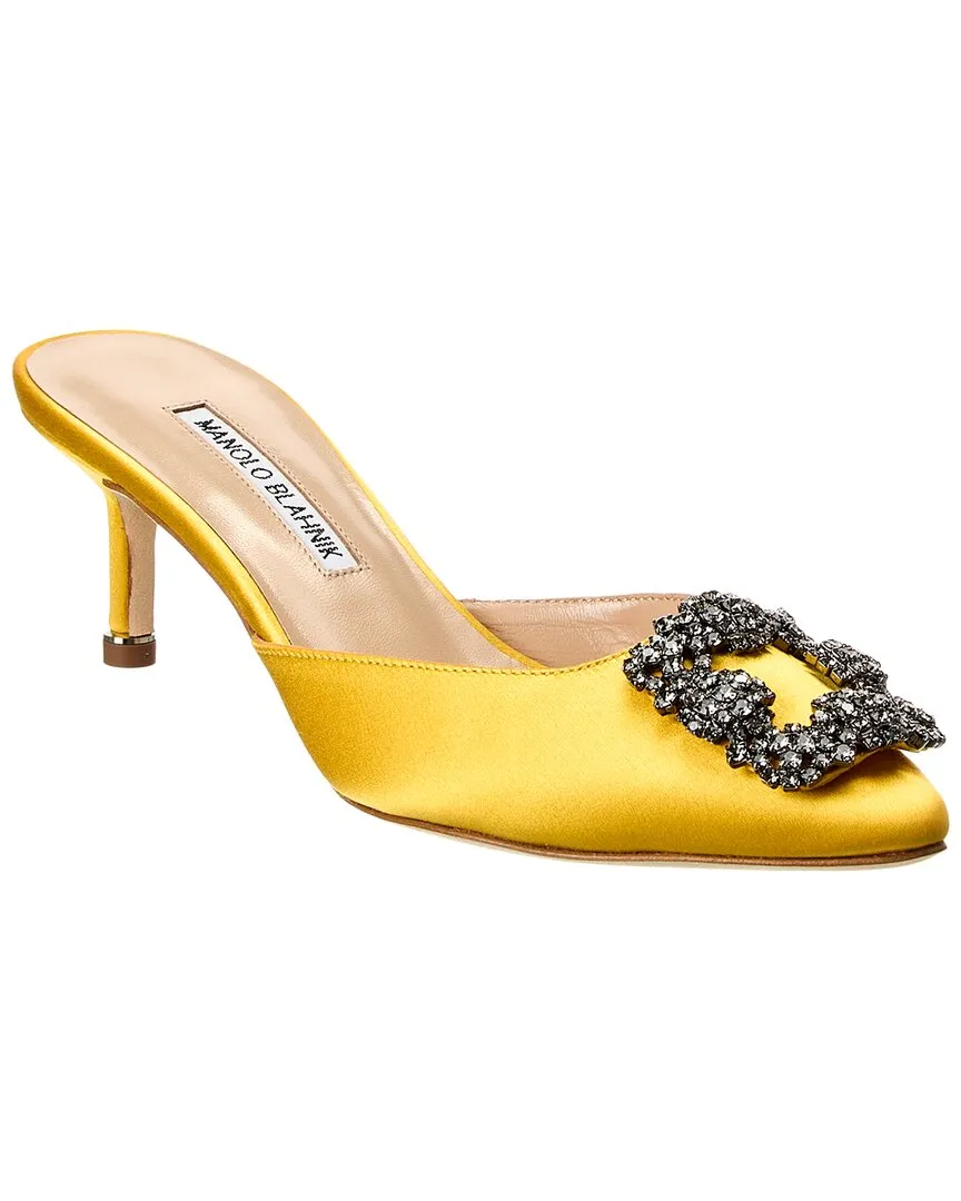 Manolo Blahnik Hangisimu 50 Satin Mule Shoes_Manolo-Blahnik